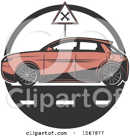 Clipart of a Car Repair Design - Royalty Free Vector Illustration by Vector Tradition SM