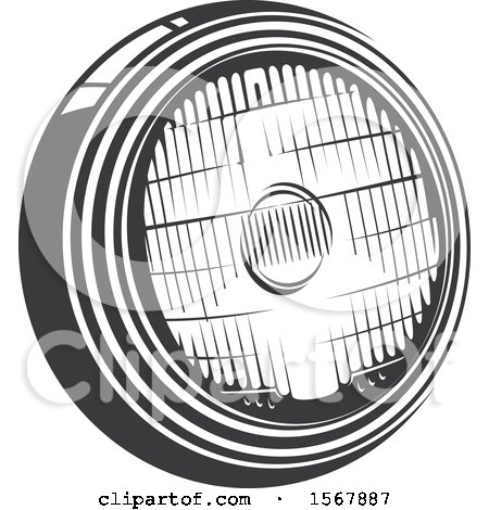 Clipart of a Car Headlight Automotive Icon - Royalty Free Vector Illustration by Vector Tradition SM