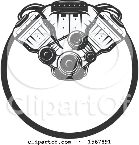 Clipart of a Car Engine Design - Royalty Free Vector Illustration by Vector Tradition SM