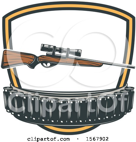 Clipart of a Hunting Rifle and Bullets Design - Royalty Free Vector Illustration by Vector Tradition SM