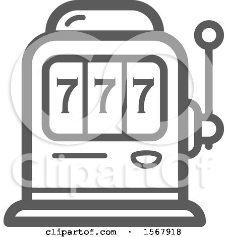 Clipart of a Grayscale Casino Slot Machine Icon - Royalty Free Vector Illustration by Vector Tradition SM