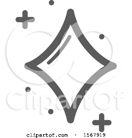 Clipart of a Grayscale Casino Diamond Playing Card Suit Icon - Royalty Free Vector Illustration by Vector Tradition SM
