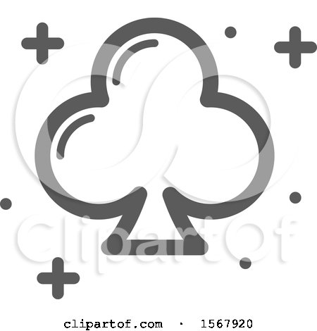Clipart of a Grayscale Casino Club Playing Card Suit Icon - Royalty Free Vector Illustration by Vector Tradition SM
