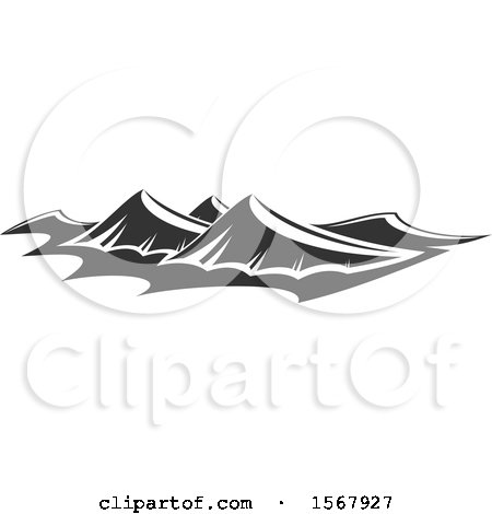 Clipart of a Grayscale Splash Ocean Surf Wave Water Design - Royalty Free Vector Illustration by Vector Tradition SM