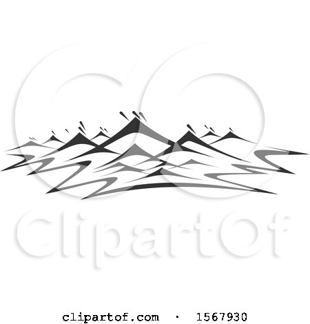 Clipart of a Grayscale Splash Ocean Surf Wave Water Design - Royalty Free Vector Illustration by Vector Tradition SM