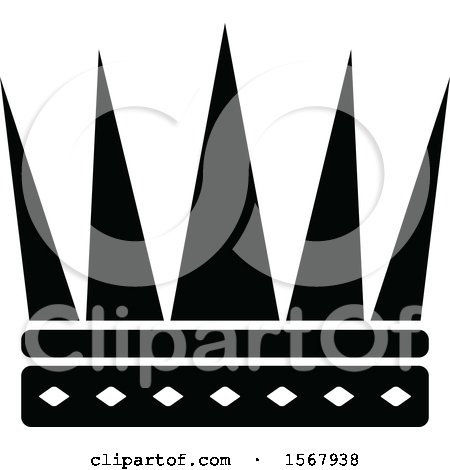 Clipart of a Black and White Crown - Royalty Free Vector Illustration by Vector Tradition SM