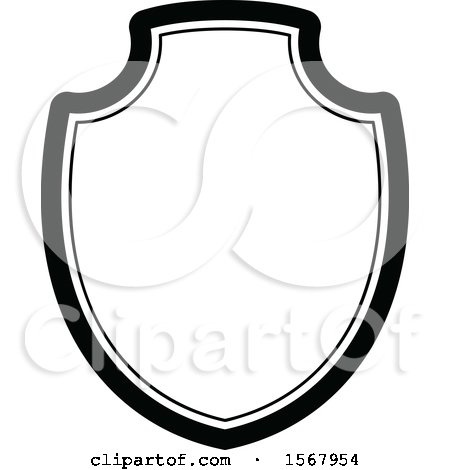 Clipart of a Black and White Shield Design - Royalty Free Vector Illustration by Vector Tradition SM