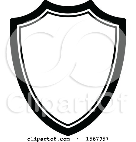 Clipart of a Black and White Shield Design - Royalty Free Vector Illustration by Vector Tradition SM