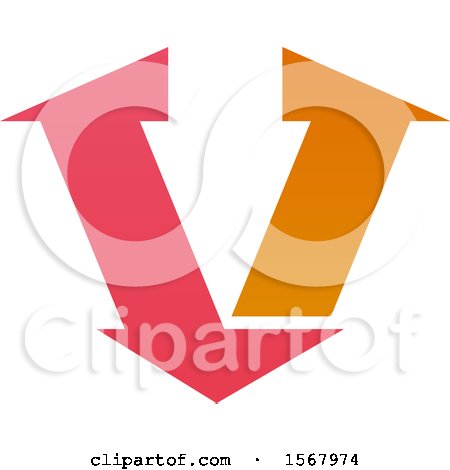 Clipart of a Letter V Logo - Royalty Free Vector Illustration by Vector Tradition SM