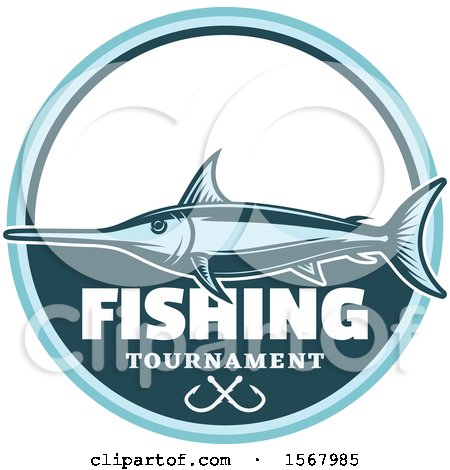 Clipart of a Blue Marlin over Fishing Tournament Text - Royalty Free Vector Illustration by Vector Tradition SM