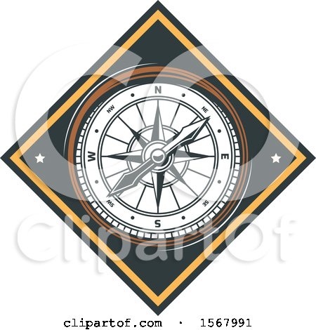 Clipart of a Compass Design - Royalty Free Vector Illustration by Vector Tradition SM