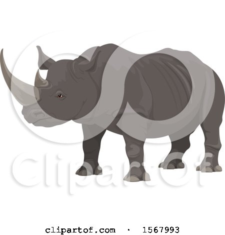 Clipart of a Rhinoceros - Royalty Free Vector Illustration by Vector Tradition SM