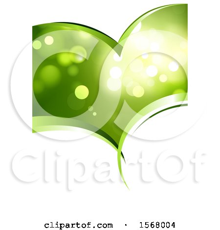 Clipart of a Green Background with Flares Inside a Heart Shape, on White - Royalty Free Vector Illustration by dero