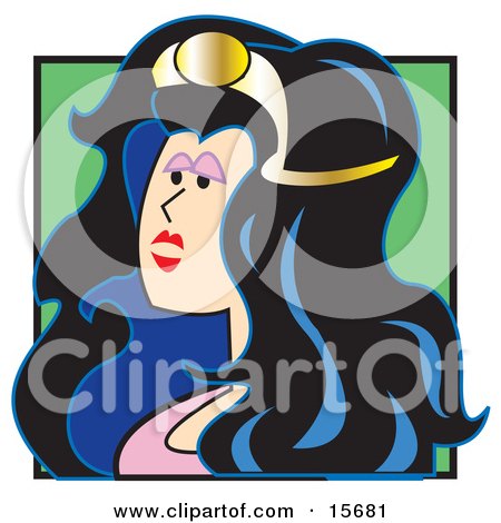 Beautiful Princess With Long Black Hair Clipart Illustration by Andy Nortnik