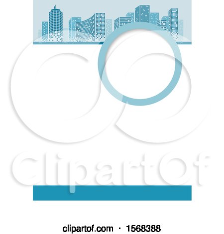 Clipart of a Blue Urban Layout Template Background - Royalty Free Vector Illustration by dero