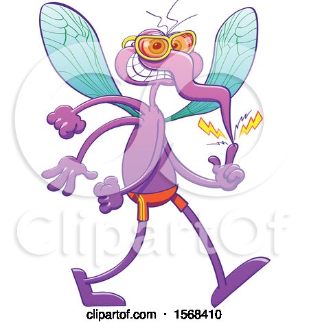 Clipart of a Mischievous Mosquito Ready to Wreak Havoc on Summer Time - Royalty Free Vector Illustration by Zooco