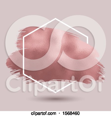 Clipart of a Metallic Rose Strokes and Frame - Royalty Free Vector Illustration by KJ Pargeter