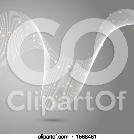 Clipart of a Wave of Magic on a Gray Background - Royalty Free Vector Illustration by KJ Pargeter
