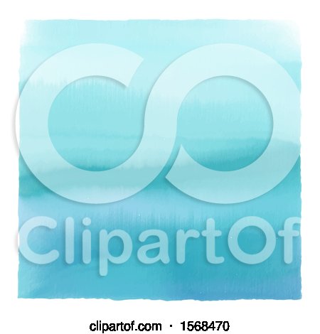 Clipart of a Blue Watercolor Square with a White Border - Royalty Free Vector Illustration by KJ Pargeter