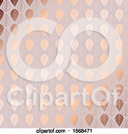 Clipart of a Rose Gold Leaf Pattern - Royalty Free Vector Illustration by KJ Pargeter