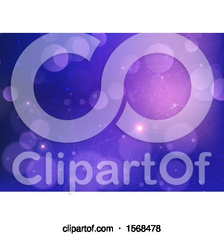 Clipart of a Network Connections and Flare Background - Royalty Free Vector Illustration by KJ Pargeter
