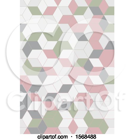 Clipart of a Green, Pink, Gray and White Geometric Background - Royalty Free Vector Illustration by KJ Pargeter