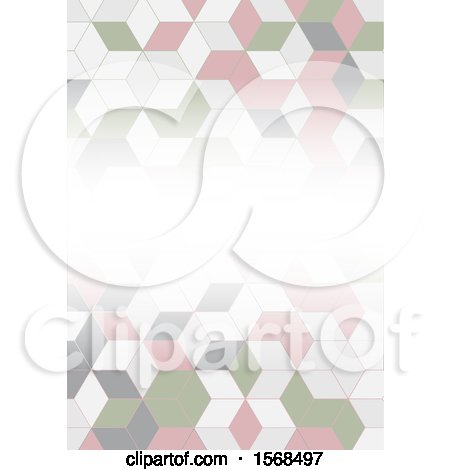 Clipart of a Green, Pink, Gray and White Geometric Background - Royalty Free Vector Illustration by KJ Pargeter
