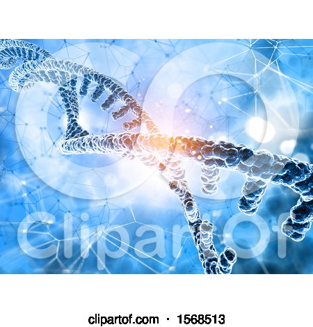 Clipart of a 3d Dna Strand with Connections - Royalty Free Illustration by KJ Pargeter