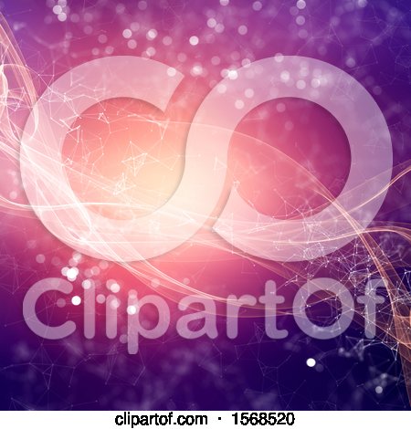 Clipart of a Wave and Network Plexus Background - Royalty Free Illustration by KJ Pargeter