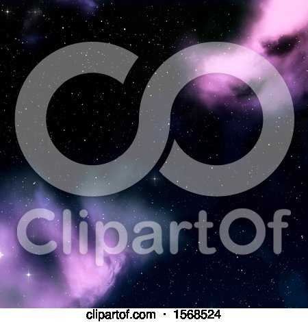 Clipart of a Purple Nebula Starry Sky Background - Royalty Free Illustration by KJ Pargeter