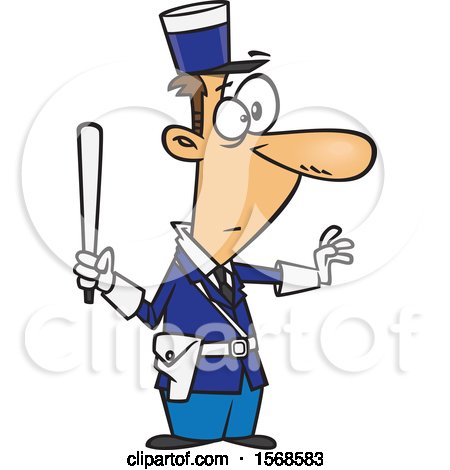 Clipart of a Cartoon Male Gendarme Officer - Royalty Free Vector Illustration by toonaday
