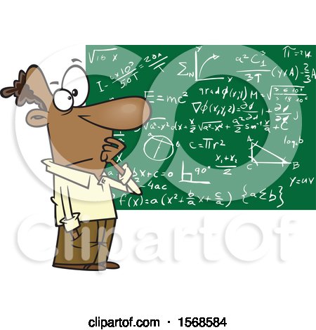 Clipart of a Cartoon Male Mathematician - Royalty Free Vector Illustration by toonaday