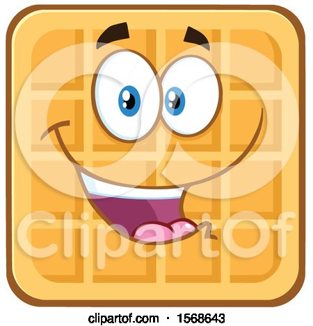 Clipart of a Cartoon Waffle Mascot Character - Royalty Free Vector Illustration by Hit Toon