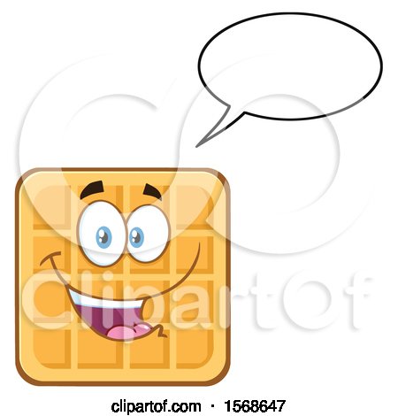 Clipart of a Cartoon Waffle Mascot Character Talking - Royalty Free Vector Illustration by Hit Toon