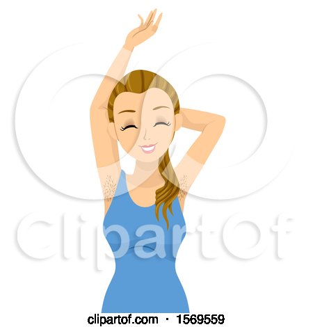 Clipart of a Teen Girl with Hairy Under Arms - Royalty Free Vector Illustration by BNP Design Studio