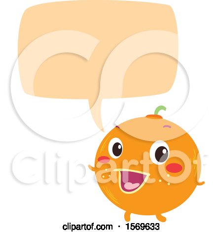 Clipart of a Happy Orange Talking - Royalty Free Vector Illustration by BNP Design Studio