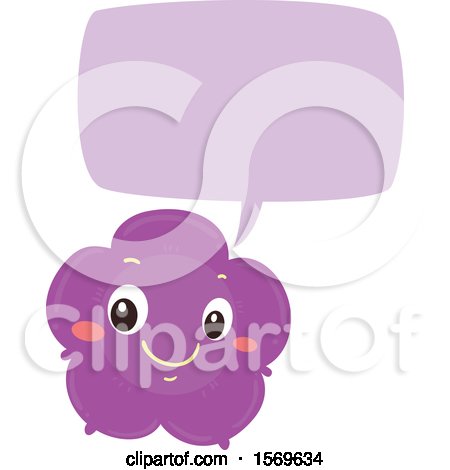 Clipart of a Purple Flower Talking - Royalty Free Vector Illustration by BNP Design Studio