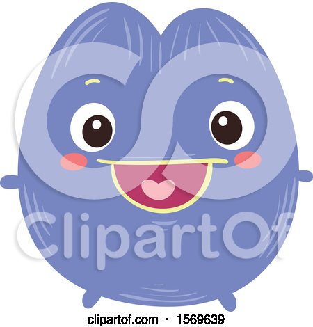 Clipart of a Happy Violet Character - Royalty Free Vector Illustration by BNP Design Studio
