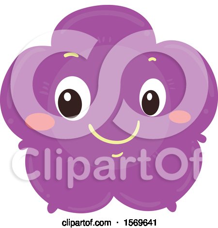 Clipart of a Happy Purple Flower - Royalty Free Vector Illustration by BNP Design Studio