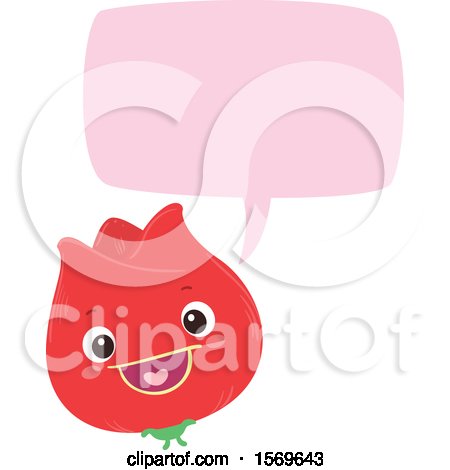 Clipart of a Red Flower Talking - Royalty Free Vector Illustration by BNP Design Studio