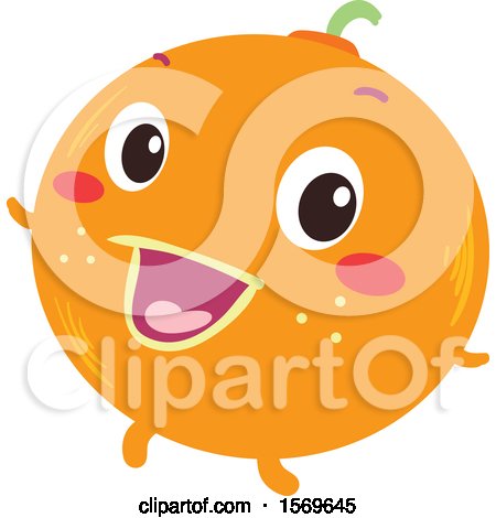 Clipart of a Happy Orange - Royalty Free Vector Illustration by BNP Design Studio