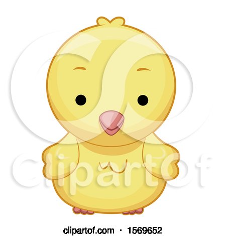 Clipart of a Cute Yellow Chick - Royalty Free Vector Illustration by BNP Design Studio