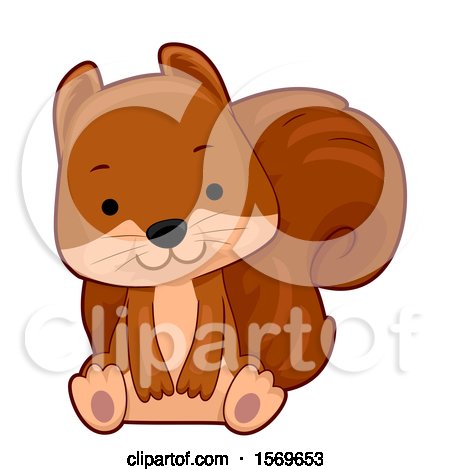 Clipart of a Cute Sitting Squirrel - Royalty Free Vector Illustration by BNP Design Studio