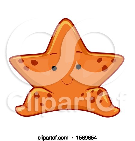 Clipart of a Cute Walking Starfish - Royalty Free Vector Illustration by BNP Design Studio