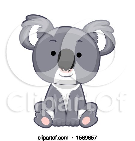 Clipart of a Cute Sitting Koala - Royalty Free Vector Illustration by BNP Design Studio