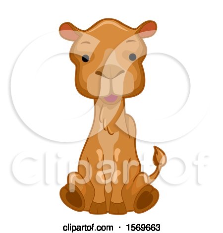 Clipart of a Cute Sitting Camel - Royalty Free Vector Illustration by BNP Design Studio
