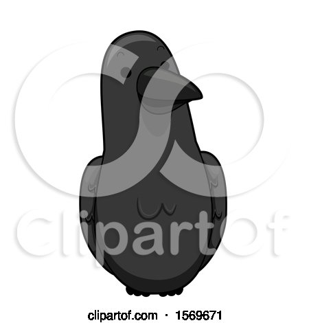 Clipart of a Cute Crow Bird - Royalty Free Vector Illustration by BNP Design Studio