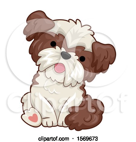 Clipart of a Cute Sitting Dog - Royalty Free Vector Illustration by BNP Design Studio