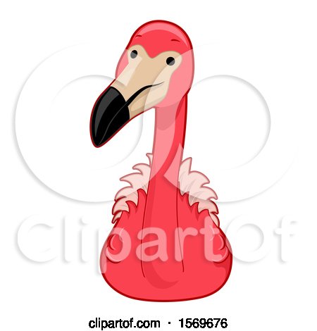 Clipart of a Cute Pink Flamingo - Royalty Free Vector Illustration by BNP Design Studio