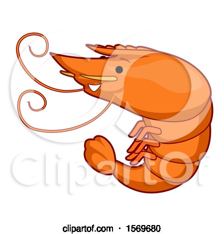 Clipart of a Cute Shrimp - Royalty Free Vector Illustration by BNP Design Studio